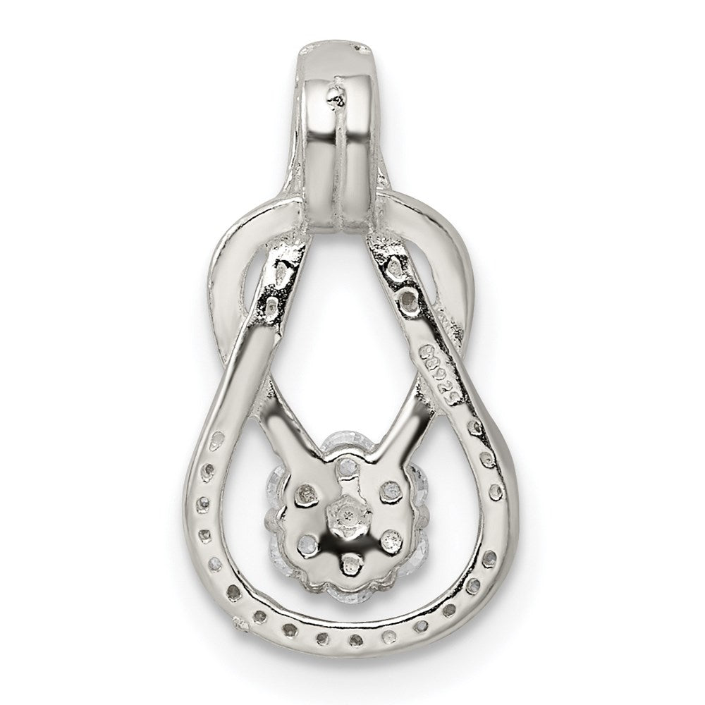 Sterling Silver CZ & Teardrop Pendant - Product Photo