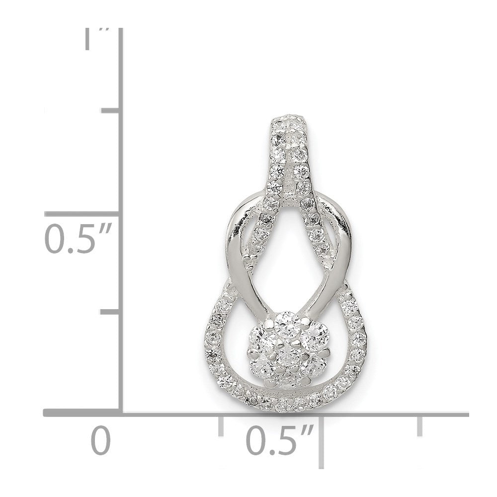 Sterling Silver CZ & Teardrop Pendant - Product Photo