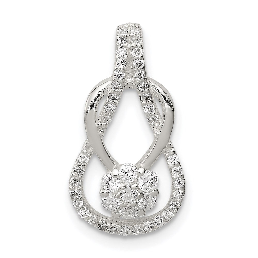 Sterling Silver CZ & Teardrop Pendant - Product Photo