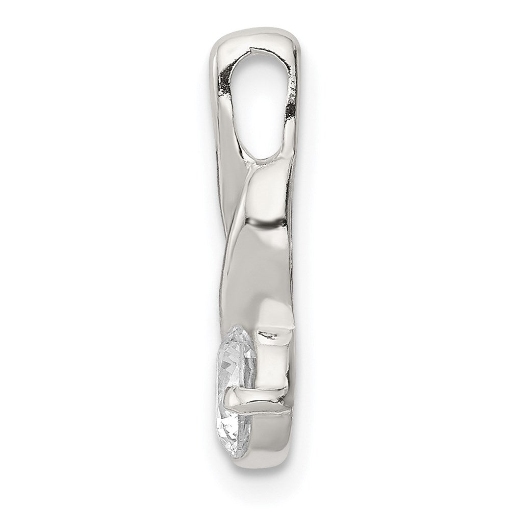 Sterling Silver CZ Pendant Chain Slide - Product Photo