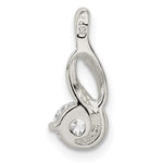 Sterling Silver CZ Pendant Chain Slide - Product Photo