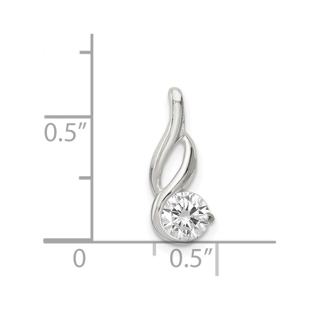 Sterling Silver CZ Pendant Chain Slide - Product Photo