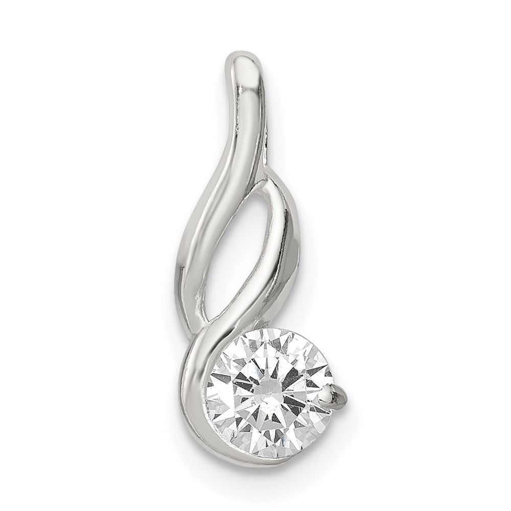 Sterling Silver CZ Pendant Chain Slide - Product Photo