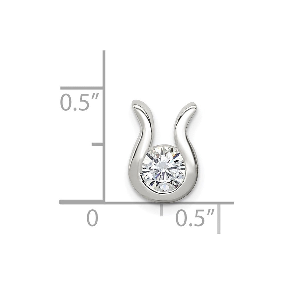 Sterling Silver CZ Chain Slide - Product Photo