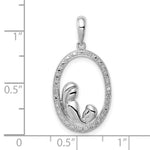 Sterling Silver Rhodium Plated Diamond Mother and Child Pendant - Product Photo