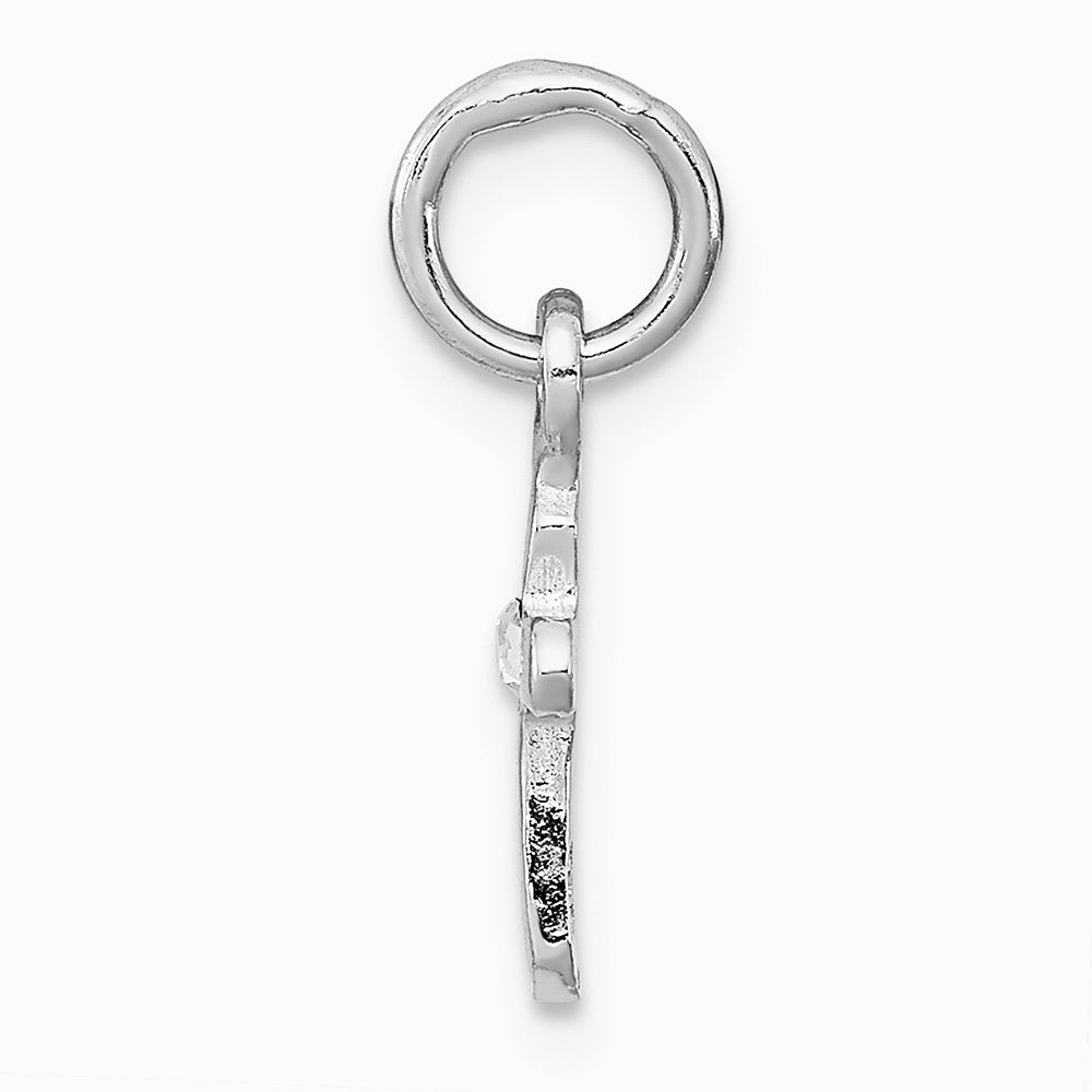 Sterling Silver RH-pltd Child's Apr Clear Preciosca Crystal Cross Pendant - Product Photo