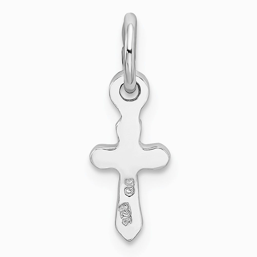 Sterling Silver RH-pltd Child's Apr Clear Preciosca Crystal Cross Pendant - Product Photo