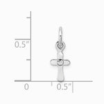 Sterling Silver RH-pltd Child's Apr Clear Preciosca Crystal Cross Pendant - Product Photo
