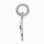 Sterling Silver RH-pltd Child's Dec Blue Preciosca Crystal Cross Pendant - Product Photo