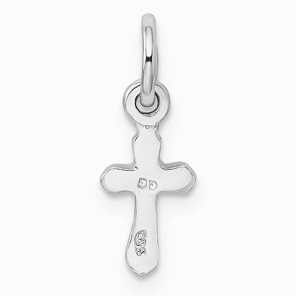 Sterling Silver RH-pltd Child's Dec Blue Preciosca Crystal Cross Pendant - Product Photo