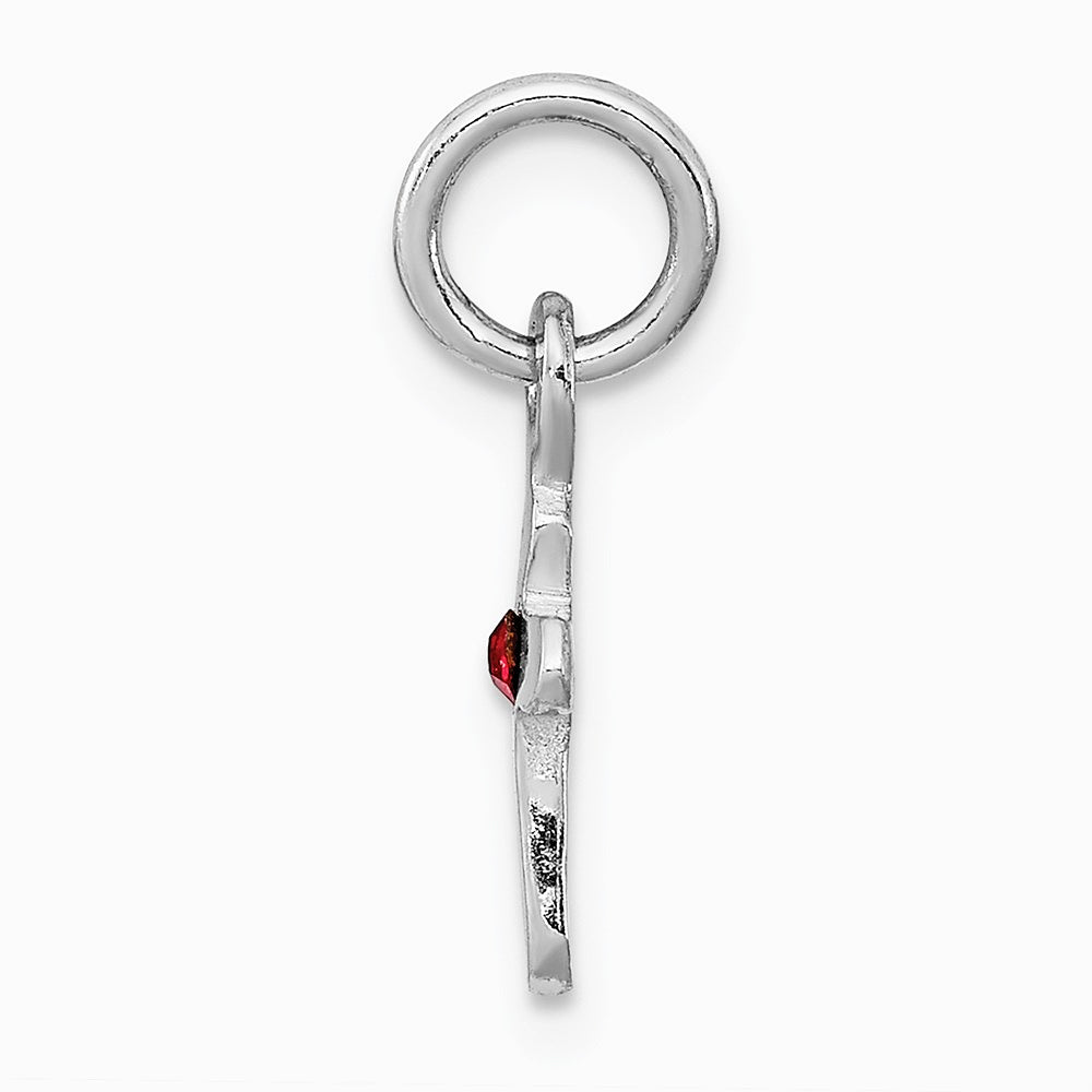 Sterling Silver RH-pltd Child's Jan Red Preciosca Crystal Cross Pendant - Product Photo