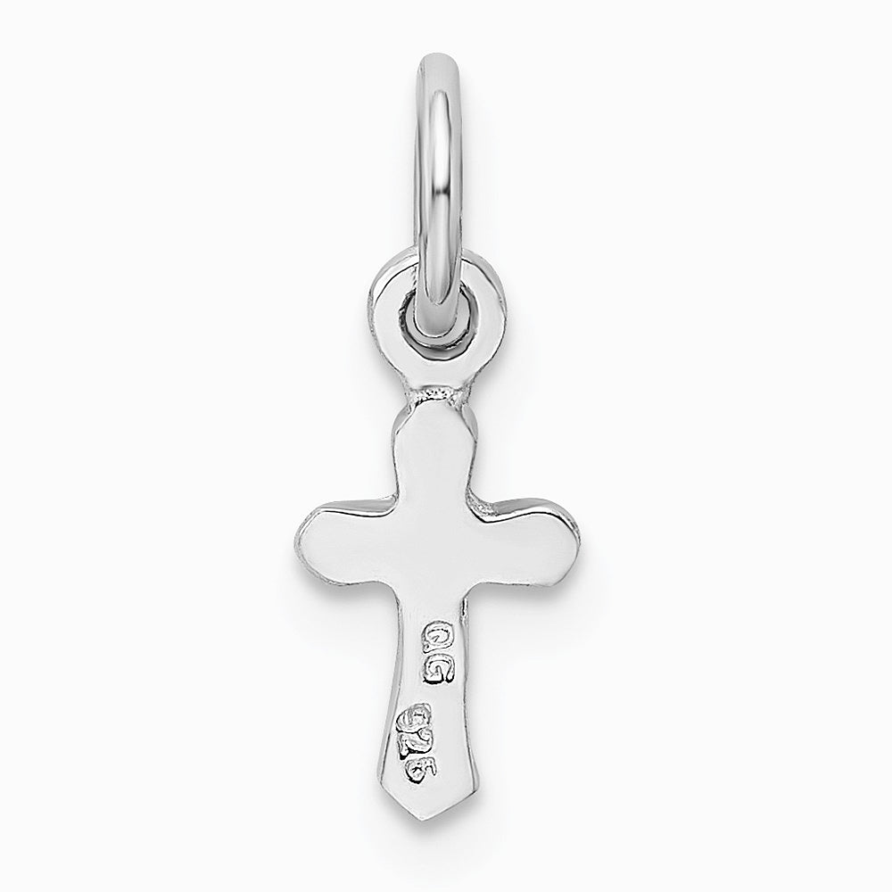 Sterling Silver RH-pltd Child's May Green Preciosca Crystal Cross Pendant - Product Photo