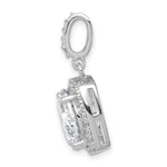Sterling Silver Rhodium-plated Polished CZ Pendant - Product Photo