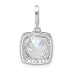 Sterling Silver Rhodium-plated Polished CZ Pendant - Product Photo