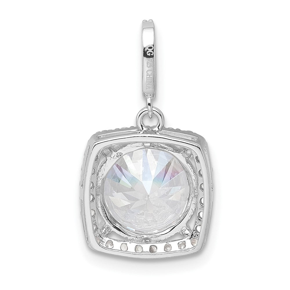 Sterling Silver Rhodium-plated Polished CZ Pendant - Product Photo