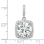 Sterling Silver Rhodium-plated Polished CZ Pendant - Product Photo