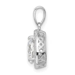 Sterling Silver Rhodium-plated Polished CZ Pendant - Product Photo