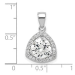 Sterling Silver Rhodium-plated Polished CZ Pendant - Product Photo