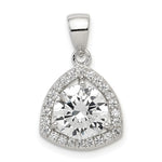 Sterling Silver Rhodium-plated Polished CZ Pendant - Product Photo