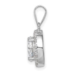 Sterling Silver Rhodium-plated Polished CZ Halo Pendant - Product Photo