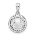 Sterling Silver Rhodium-plated Polished CZ Halo Pendant - Product Photo