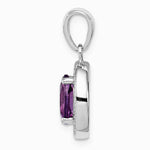 Sterling Silver Rhodium-plated Polished Amethyst and CZ Pendant - Product Photo