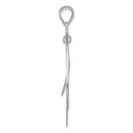 Sterling Silver Polished & Textured Teardrop Pendant - Product Photo