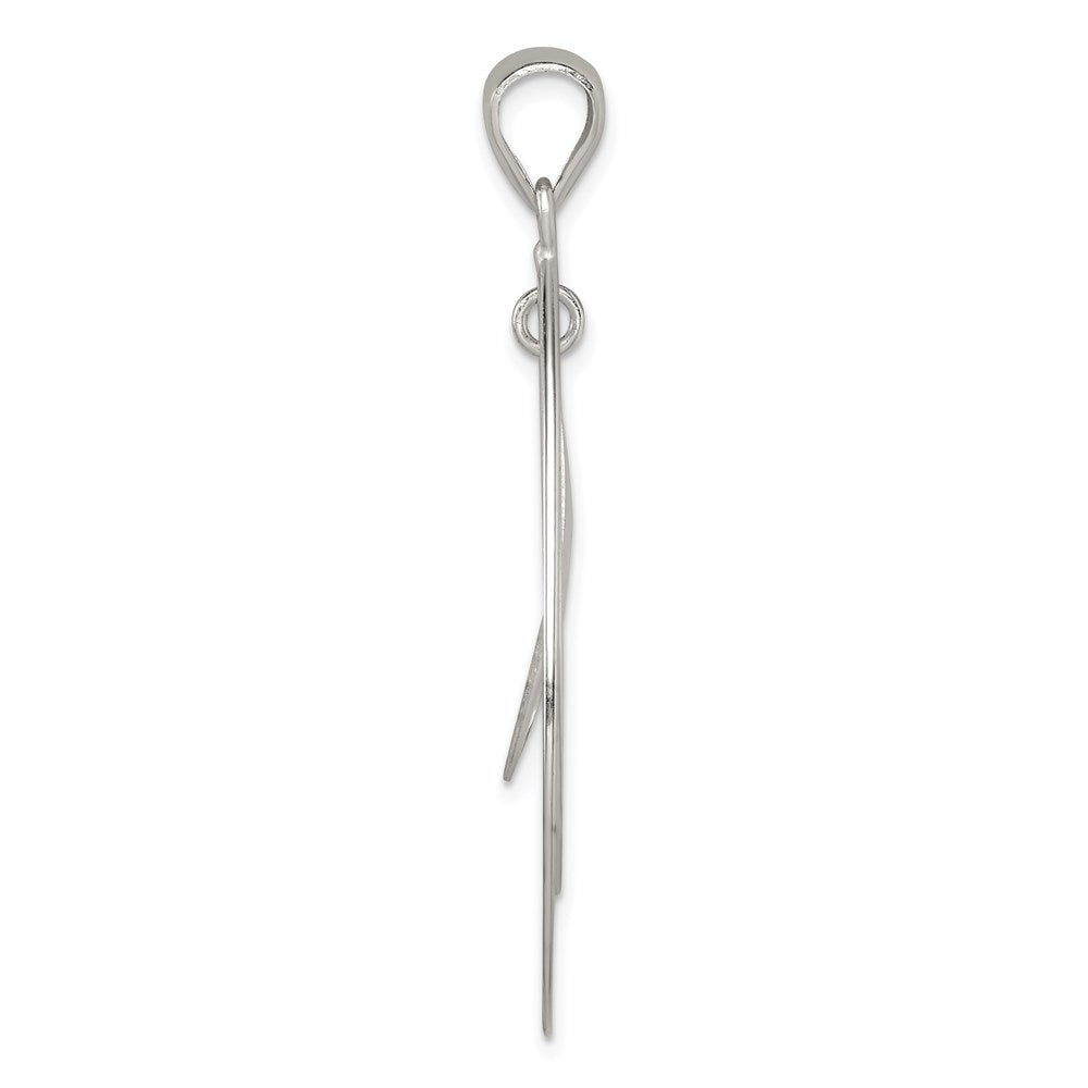 Sterling Silver Polished & Textured Teardrop Pendant - Product Photo