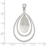 Sterling Silver Polished & Textured Teardrop Pendant - Product Photo