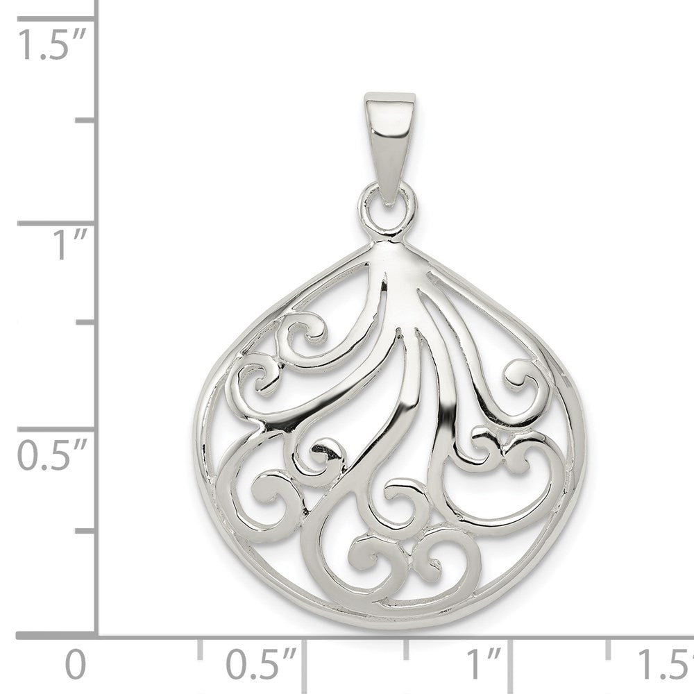 Sterling Silver Swirl Pendant - Product Photo
