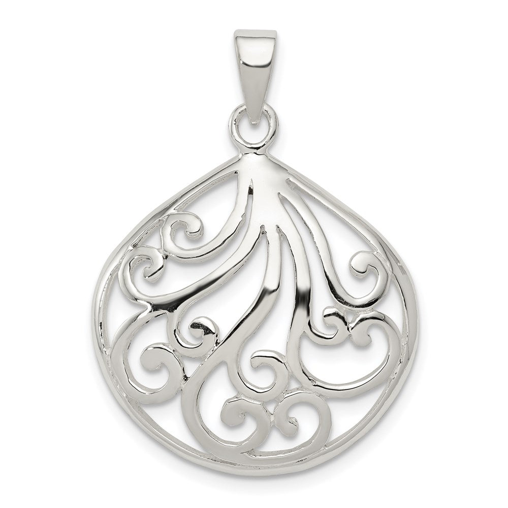 Sterling Silver Swirl Pendant - Product Photo