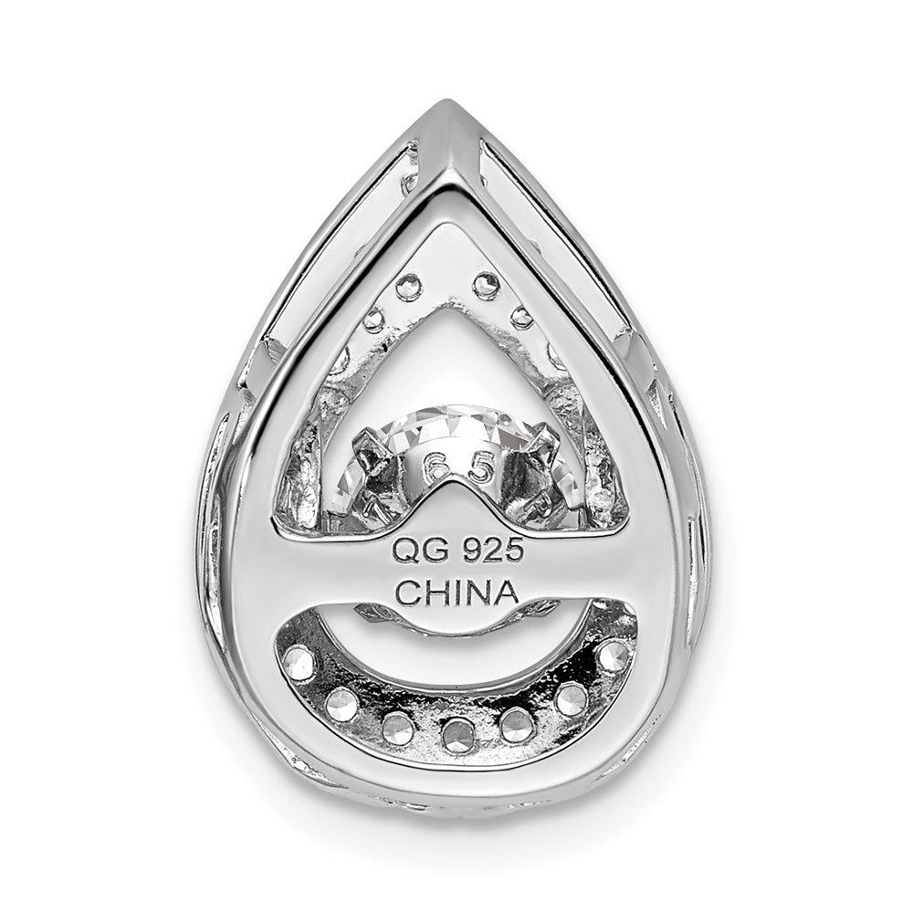Sterling Silver Platinum-plated Vibrant CZ Pendant - Product Photo