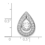 Sterling Silver Platinum-plated Vibrant CZ Pendant - Product Photo