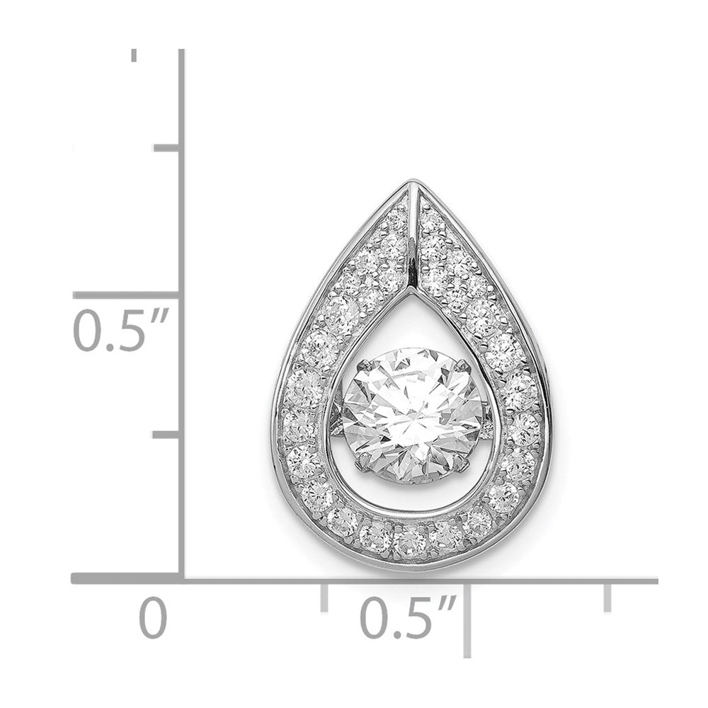 Sterling Silver Platinum-plated Vibrant CZ Pendant - Product Photo
