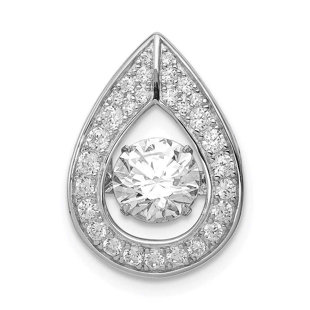 Sterling Silver Platinum-plated Vibrant CZ Pendant - Product Photo