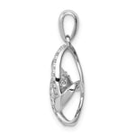 Sterling Silver Platinum-plated Vibrant CZ Pendant - Product Photo