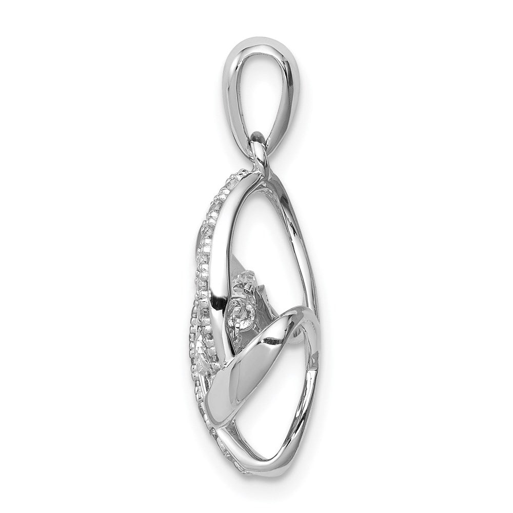 Sterling Silver Platinum-plated Vibrant CZ Pendant - Product Photo