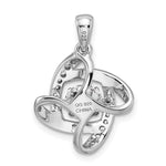 Sterling Silver Platinum-plated Vibrant CZ Pendant - Product Photo