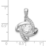 Sterling Silver Platinum-plated Vibrant CZ Pendant - Product Photo