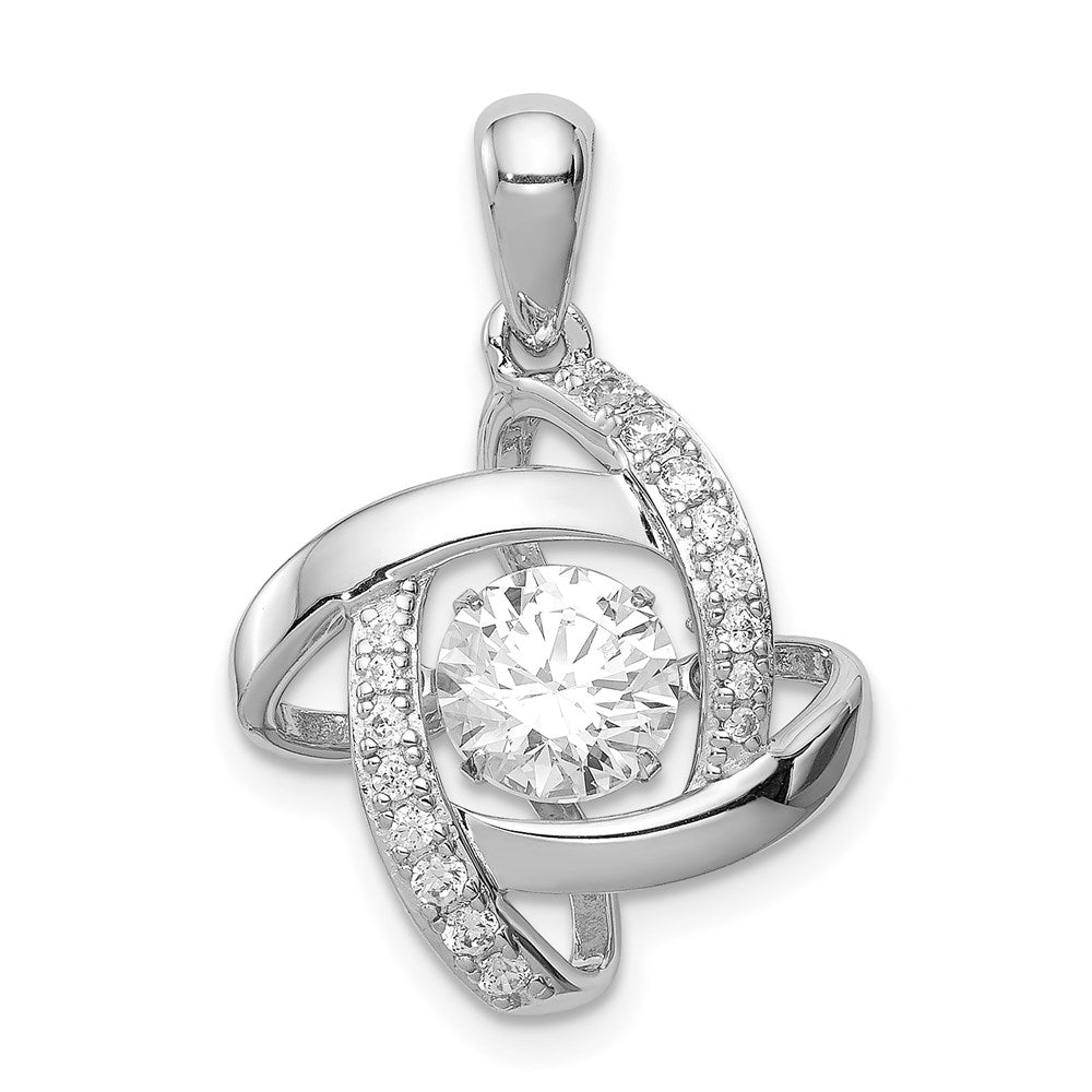 Sterling Silver Platinum-plated Vibrant CZ Pendant - Product Photo