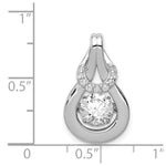 Sterling Silver Platinum-plated Vibrant CZ Knot Pendant - Product Photo