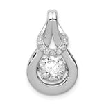 Sterling Silver Platinum-plated Vibrant CZ Knot Pendant - Product Photo