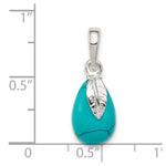 Sterling Silver Polished Lab Created Turquoise Pendant - Product Photo