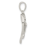 Sterling Silver Rhodium-plated Polished Open Heart CZ Pendant - Product Photo
