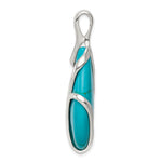 Sterling Silver Polished Synthetic Turquoise Pendant - Product Photo