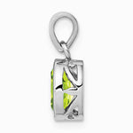 Sterling Silver Rhodium-plated Polished Peridot Oval Pendant - Product Photo