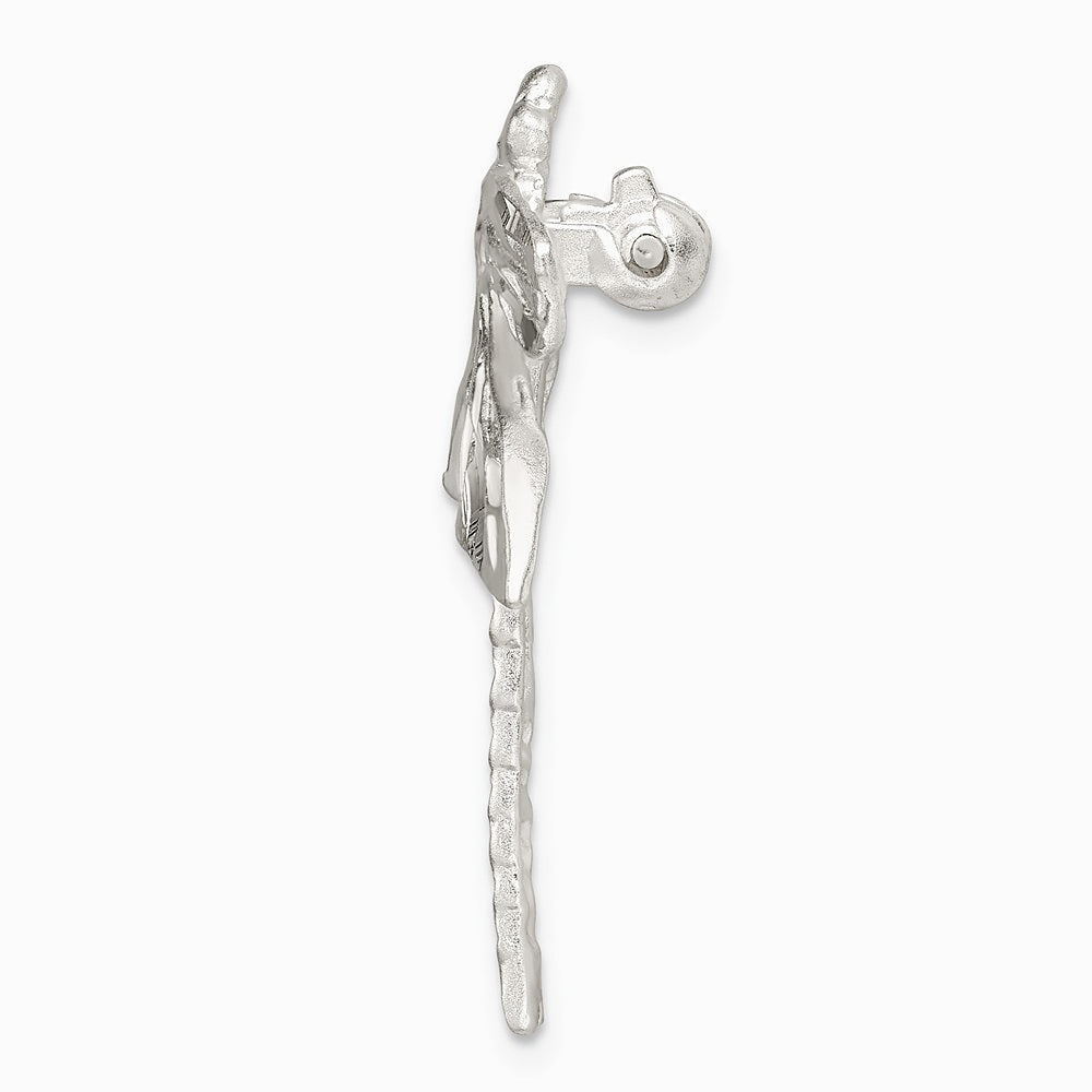 Sterling Silver Satin Finish Diamond Cut Dragon Fly Pin - Product Photo