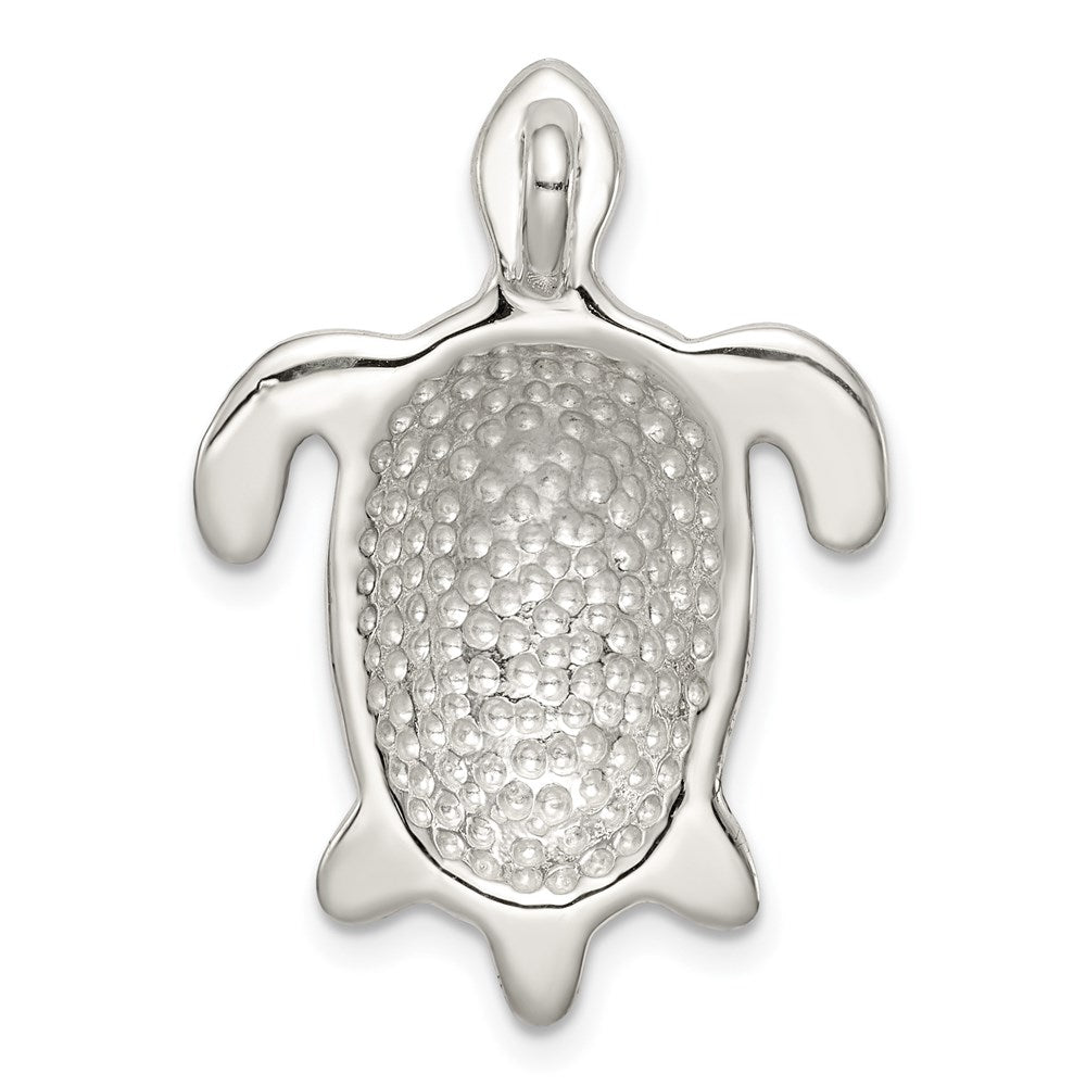 Sterling Silver Pink Mother of Pearl Turtle Slide - Product Photo