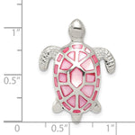 Sterling Silver Pink Mother of Pearl Turtle Slide - Product Photo