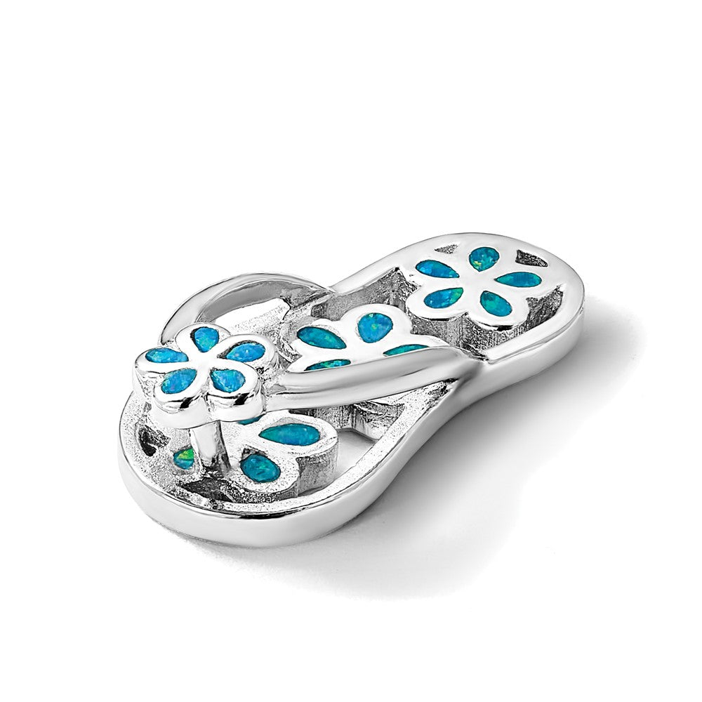 Sterling Silver Rhodium-plated CZ Compass Pendant - Product Photo